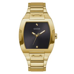 Guess Men’s Quartz Gold Stainless Steel Black Dial 43mm Watch GW0387G2