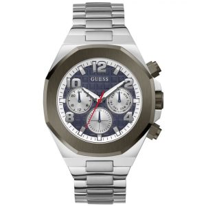 Guess Men’s Quartz Silver Stainless Steel Blue Dial 46mm Watch GW0489G1