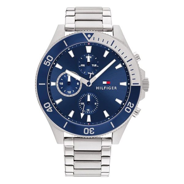 Tommy Hilfiger Men’s Quartz Silver Stainless Steel Blue Dial 46mm Watch 1791917