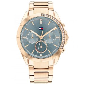 Tommy Hilfiger Women’s Quartz Rose Gold Stainless Steel Blue Dial 38mm Watch 1782386