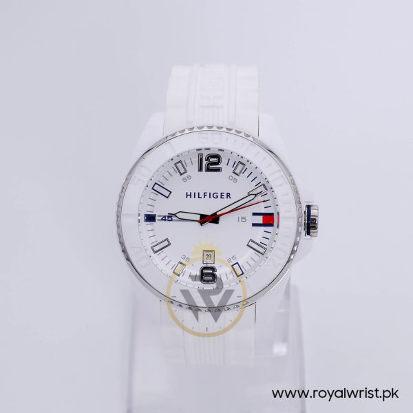 Tommy Hilfiger Men’s Quartz White Silicone Strap White Dial 46mm Watch 1791044