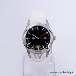 Lacoste Men’s Quartz White Silicone Strap Black Dial 42mm Watch LC2010629