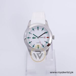 Lacoste Men’s Quartz White Silicone Strap White Dial 42mm Watch 2010627