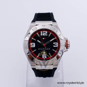 Tommy Hilfiger Men’s Quartz Black Silicone Strap Black Dial 48mm Watch 1791034