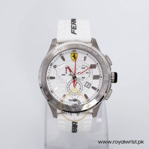 Ferrari Men’s Quartz White Silicone Strap White Dial 48mm Watch 830140