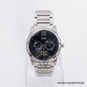 Hugo Boss Men’s Quartz Silver Stainless Steel Black Dial 40mm Watch 1512588