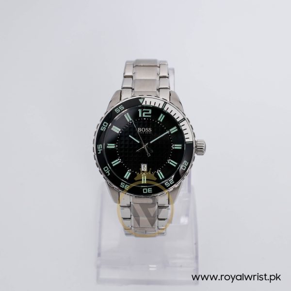 Hugo Boss Men’s Quartz Silver Stainless Steel Black Dial 45mm Watch 1512889