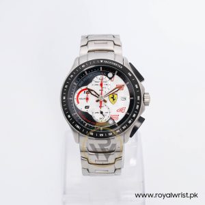 Ferrari Men’s Quartz Silver Stainless Steel Black & White Dial 44mm Watch 0830085