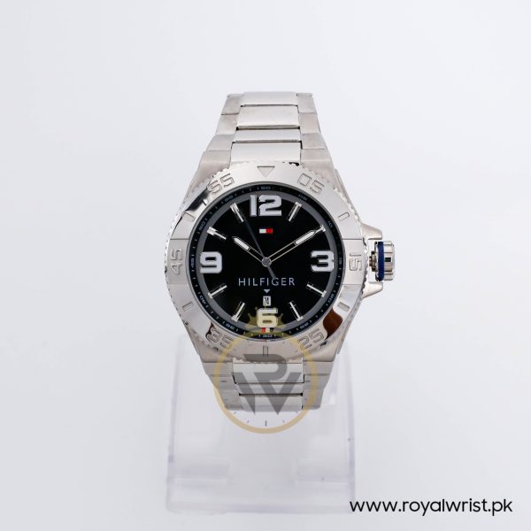 Tommy Hilfiger Men’s Quartz Silver Stainless Steel Black Dial 48mm Watch 1791038/2