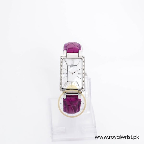 Hugo Boss Women’s Quartz Purple Leather Strap Mother Of Pearl Dial 25mm Watch 1502201