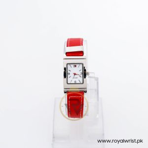Tommy Hilfiger Women’s Quartz Red & Black Leather Strap White Dial 20mm Watch 1700161