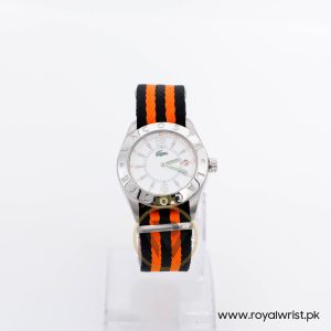 Lacoste Women’s Quartz Orange & Black Nylon Strap White Dial 38mm Watch LC.32.3.14.0164