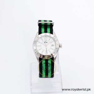 Lacoste Women’s Quartz Green & Black Nylon Strap White Dial 38mm Watch 2000507
