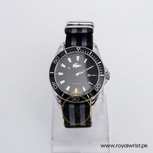 Lacoste Men’s Quartz Two-tone Nylon Strap Black Dial 43mm Watch 2010458