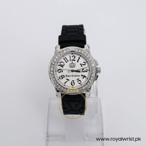 Juicy Couture Women’s Quartz Black Silicone Strap White Dial 38mm Watch JC1900704
