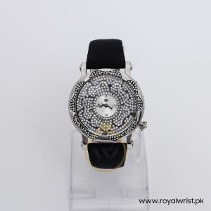 Juicy Couture Women’s Quartz Black Leather Strap Crystal Dial 43mm Watch JC1900851