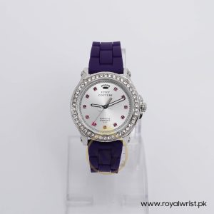 Juicy Couture Women’s Quartz Purple Silicone Strap Silver Dial 38mm Watch JC1901067