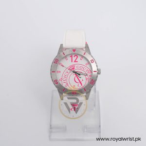 Juicy Couture Women’s Quartz Pink & White Silicone Strap Pink & White Dial 42mm Watch JCO1900949