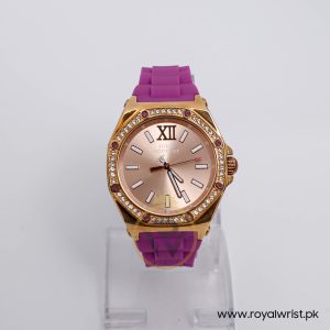 Juicy Couture Women’s Quartz Purple Silicone Strap Rose Gold Dial 42mm Watch JC1901029
