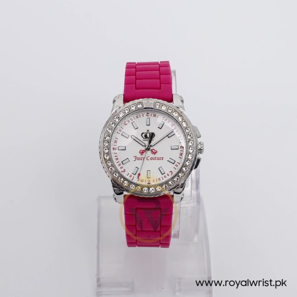 Juicy Couture Women’s Quartz Purple Silicone Strap White Dial 38mm Watch 1900703
