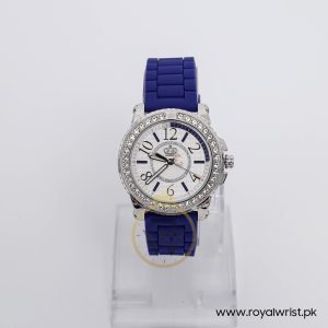 Juicy Couture Women’s Quartz Blue Silicone Strap White Dial 38mm Watch JC1901065