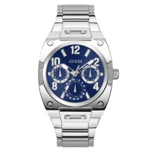 Guess Men’s Quartz Silver Stainless Steel Blue Dial 43mm Watch GW0624G1