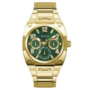 Guess Men’s Quartz Gold Stainless Steel Green Dial 43mm Watch GW0624G2