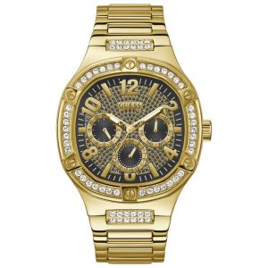 Guess Men’s Quartz Gold Stainless Steel Black Dial 46mm Watch GW0576G2
