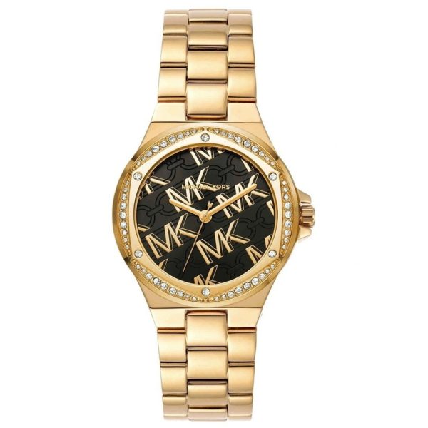 Michael Kors Women’s Quartz Gold Stainless Steel Black Dial 37mm Watch MK7404
