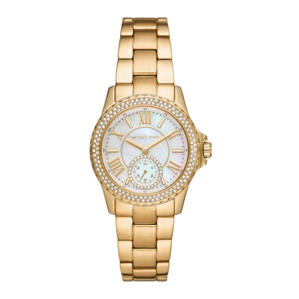 Michael Kors Women’s Quartz Gold Stainless Mother Of Pearl Dial 33mm Watch MK7363