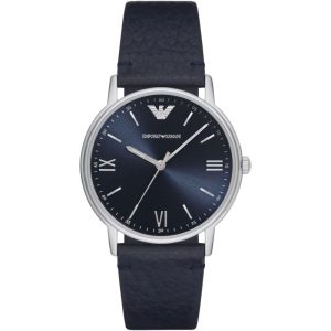 Emporio Armani Men’s Quartz Blue Leather Strap Blue Dial 41mm Watch AR11012