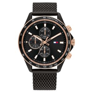 Tommy Hilfiger Men’s Quartz Black Stainless Steel Black Dial 44mm Watch 1792020