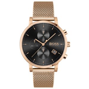 Hugo Boss Men’s Quartz Gold Stainless Steel Black Dial 43mm Watch 1513808