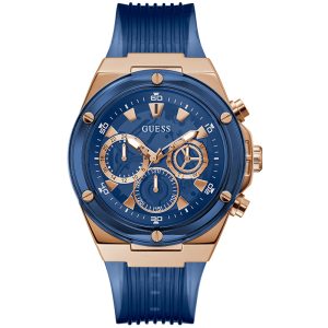 Guess Men’s Quartz Blue Silicone Strap Blue Dial 46mm Watch GW0425G3