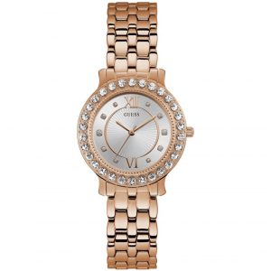 Guess Women’s Quartz Rose Gold Stainless Steel Silver Dial 34mm Watch W1062L3