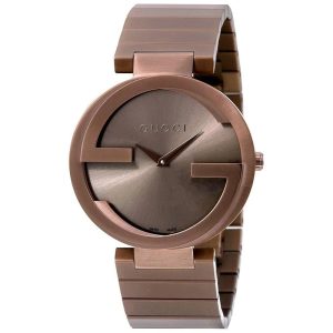 Gucci Men’s Swiss Made Quartz Brown Stainless Steel Brown Sun Brushed Dial 42mm Watch YA133211