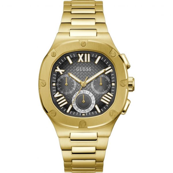 Guess Men’s Quartz Gold Stainless Steel Black Dial 42mm Watch GW0572G2