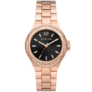 Michael Kors Women's Quartz Rose Gold Stainless Steel Black Dial 37mm Watch Mk7233