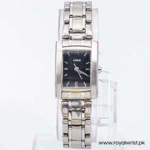 Lorus By Seiko Women’s Quartz Silver Stainless Steel Black Dial 21mm Watch RRS77CX