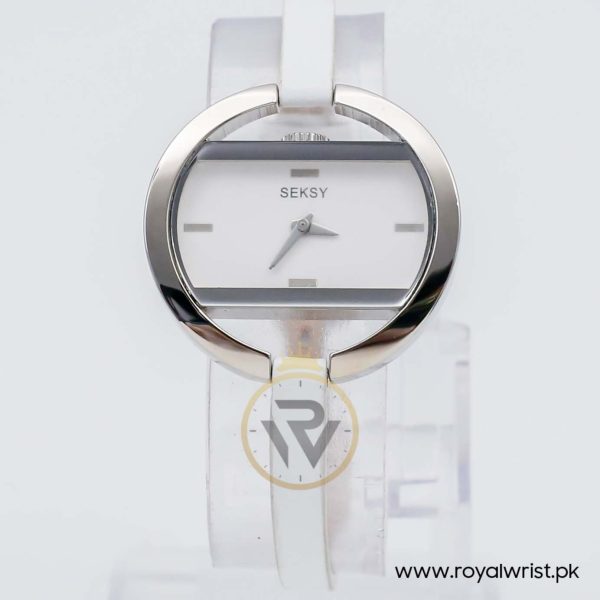 Seksy Women’s Quartz White Leather Strap White Dial 35mm Watch 4928