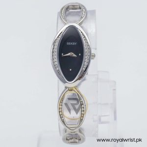 Seksy Women’s Quartz Silver Stainless Steel Black Dial 20mm Watch 6922L