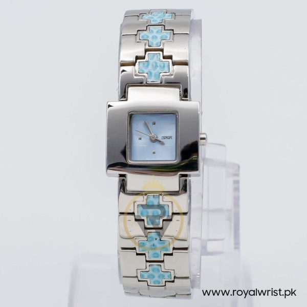 Esmurt Women’s Quartz Silver Stainless Steel Ice Blue Dial 22mm Watch SL3049