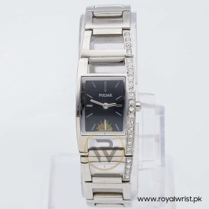 Pulsar by Seiko Women’s Quartz Silver Stainless Steel Black Dial 21mm Watch VX250X2502
