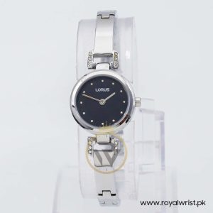 Lorus By Seiko Women’s Quartz Silver Stainless Steel Black Dial 23mm Watch Y120X060