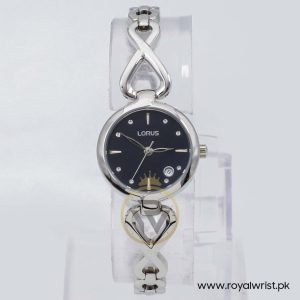 Lorus By Seiko Women’s Quartz Silver Stainless Steel Black Dial 25mm Watch VJ22X136