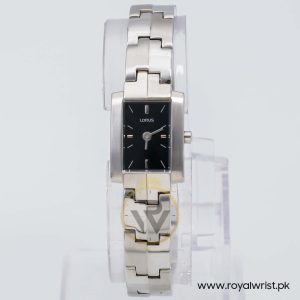 Lorus By Seiko Women’s Quartz Silver Stainless Steel Black Dial 17mm Watch REG45AX9