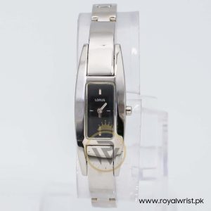 Lorus By Seiko Women’s Quartz Silver Stainless Black Dial 16mm Watch REG97CX9