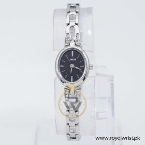 Lorus By Seiko Women’s Quartz Silver Stainless Steel Black Dial 17mm Watch PC10X016