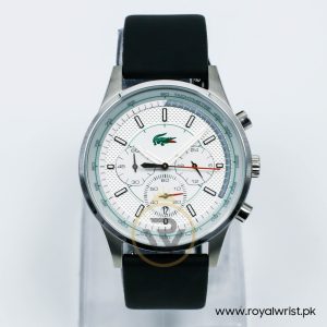 Lacoste Men’s Quartz Black Silicone Strap White Dial 44mm Watch 2010457