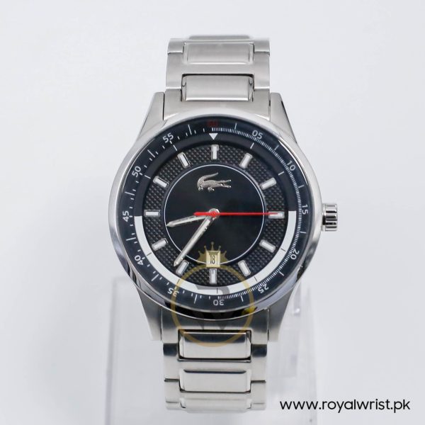 Lacoste Men’s Quartz Silver Stainless Steel Black Dial 44mm Watch 2010404